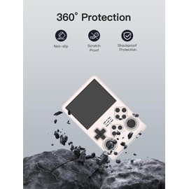 for R40S Pro Handheld Game Console Gaming Controller Silicone Grip Case ，Soft Skin Silicone Case Full Protective Case Cover with Lanyard-White