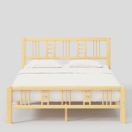 Goltriever 10 Inch High Bamboo Full Size Bed Frame with Headboard and Footboard, Wood Full Bed Frame No Box Spring Needed Heavy Duty, Metal Slat Support, Easy Assembly, Noise Free, Reinforced