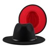 FALETO Two Tone Red Bottom Wide Brim Wool Felt Fedora