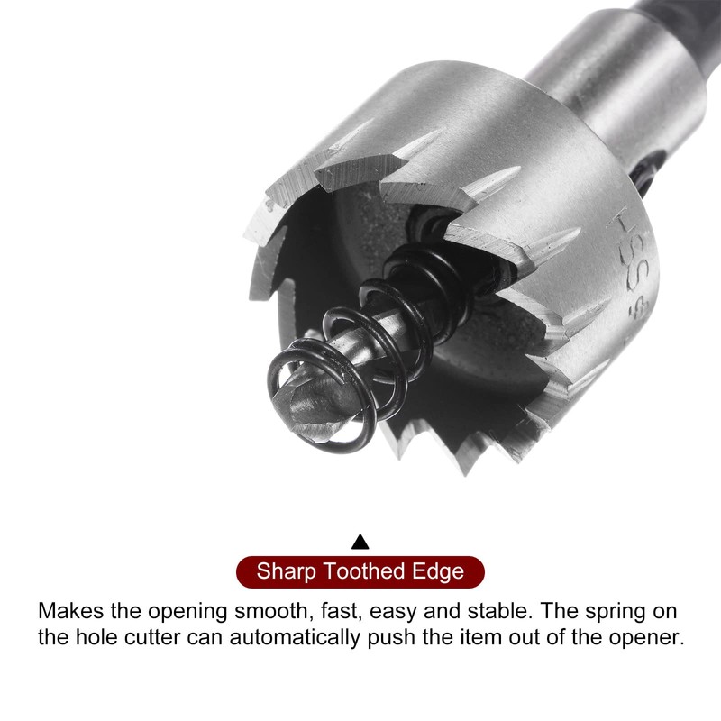 sourcing map 5pcs Hole Saw Kits 16mm 18.5mm 20mm 25mm