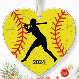 Softball Ornament - Softball Christmas Ornament, Softball Ornament Girl - Girls Softball Christmas Ornament - Softball Ornaments for Christmas Tree - Softball Gifts for Girls - Acrylic Ornament 2024