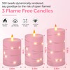 Fanzir Rose Pink Flameless Candles with String Lights Battery Operated