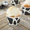 BLUE PANDA Cow Paper Ice Cream Cups with Spoons, Farm