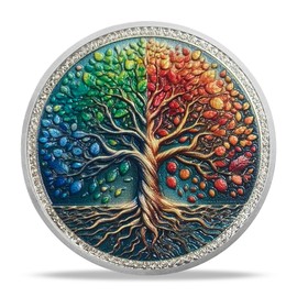 Tree of Life Sobriety Coin | Four Seasons Alcoholics Anonymous AA Chip NA Medallion with Inspirational Quote | Sobriety Gifts for Men Women Anniversary in Recovery