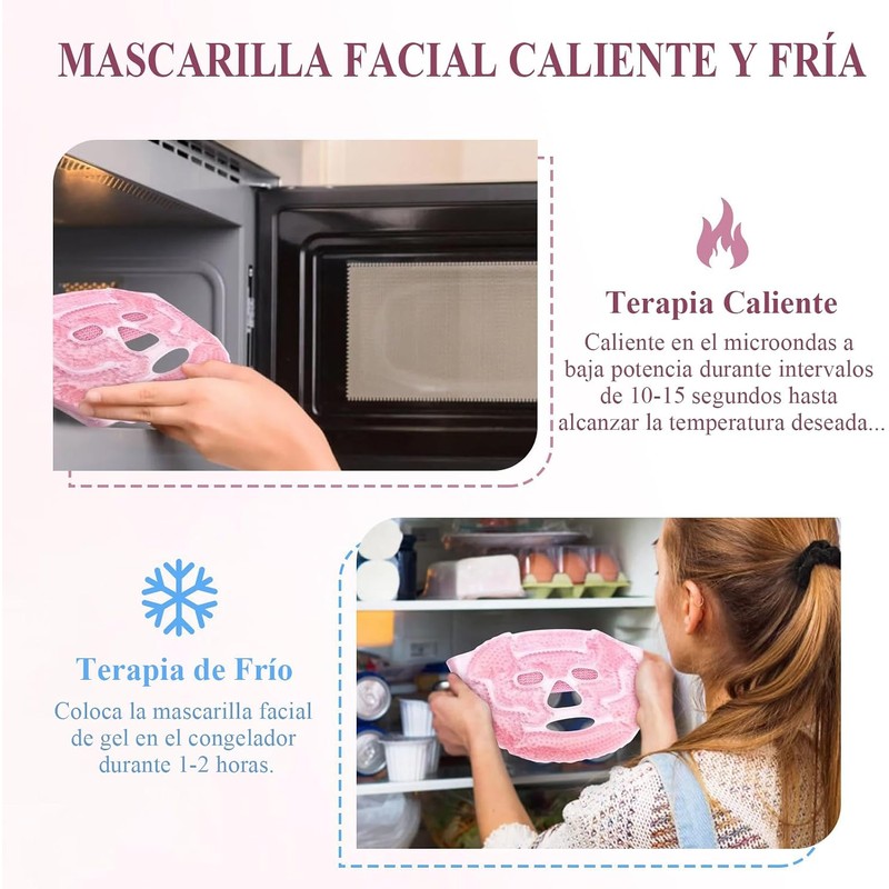 Mascarilla de Gel Facial, Mascara de Hielo para Cara Reutilizable