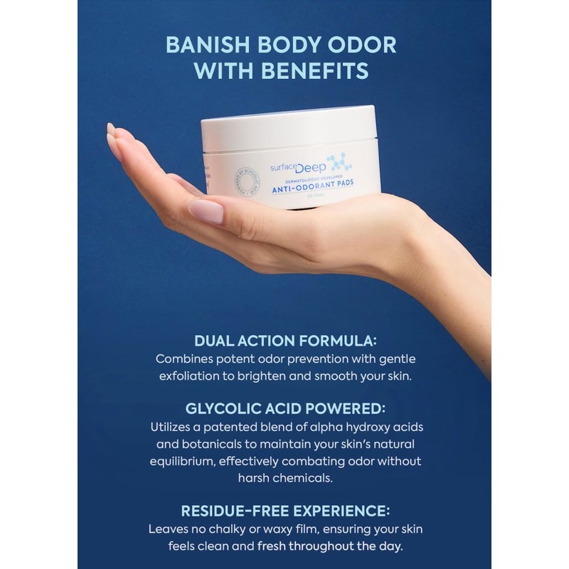Surface Deep Anti-Odorant Pads – Deodorant Odor Prevention & Skin