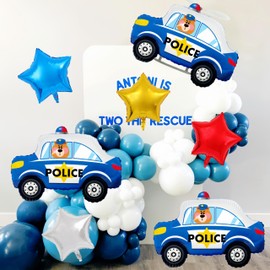 13Pcs Police Car Balloons/Police Birthday Party Decorations/Police Graduation Supplies/Police Theme Boys Birthday Balloons/Police Retirement Party Supplies/Policeman Theme Baby Shower Supplies