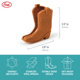 Genuine Fred CHIP KICKERS, Cowboy Boot Bag Clips, Set of 4, Western Themed, Durable Food Storage Clips, Keeps Food Fresh, Fun Kitchen Accessories