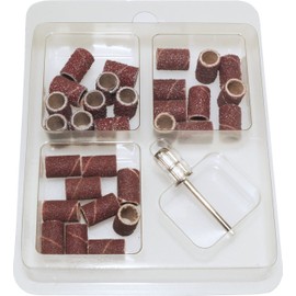 World of Nails-Design Abrasive Belt Set 10 Each of 60, 100 and 180 Grit + Additional Attachment Shaft