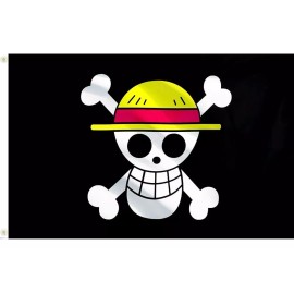 Bandera One Piece 1.5m X 90cm Luffy Piratas Roger Jolly Paja