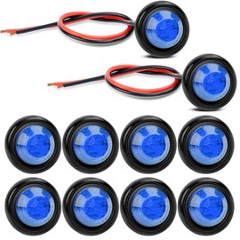 Gebildet 10Pcs 12V Blue Front Rear Side Indicator Bullet Marker Light Round Clearance LED