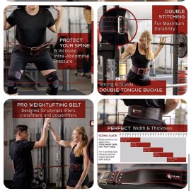 Dark Iron Fitness Weight Lifting Belt for Men & Women 100% Leather Belt, X-Small