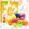 96Pcs 3.15'' Large Iridescent Marble-like Plastic Easter Eggs for Kids