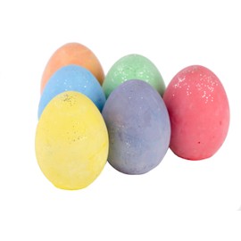 Kid Made Modern Glitter Egg Chalk - Set of 6 Vibrant Egg-Shaped Chalks for Kids - Non-Toxic, Washable, Dust-Free & Mess-Free - Fun Crafting & Drawing for Kids Ages 3+ and Beyond