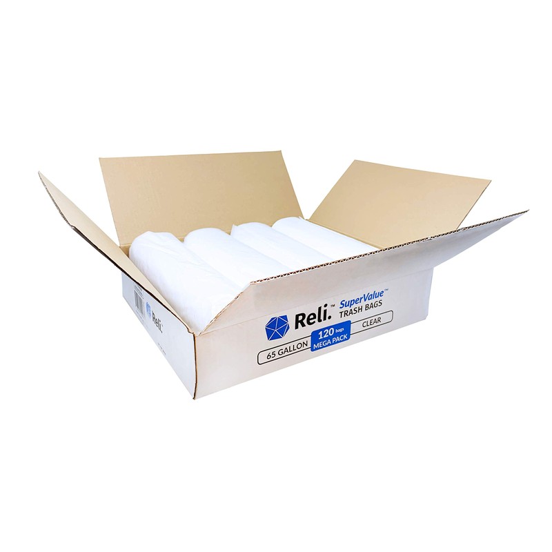 Reli. SuperValue 65 Gallon Trash Bags | 120 Count |