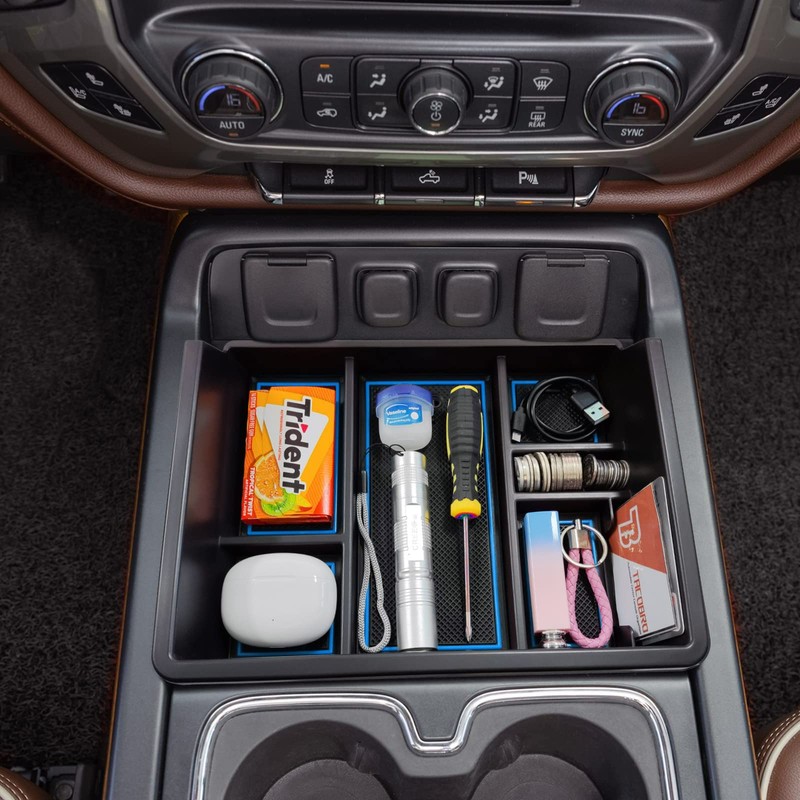TACOBRO Full Center Console Organizer Compatible with 2014-2018 Sierra 1500