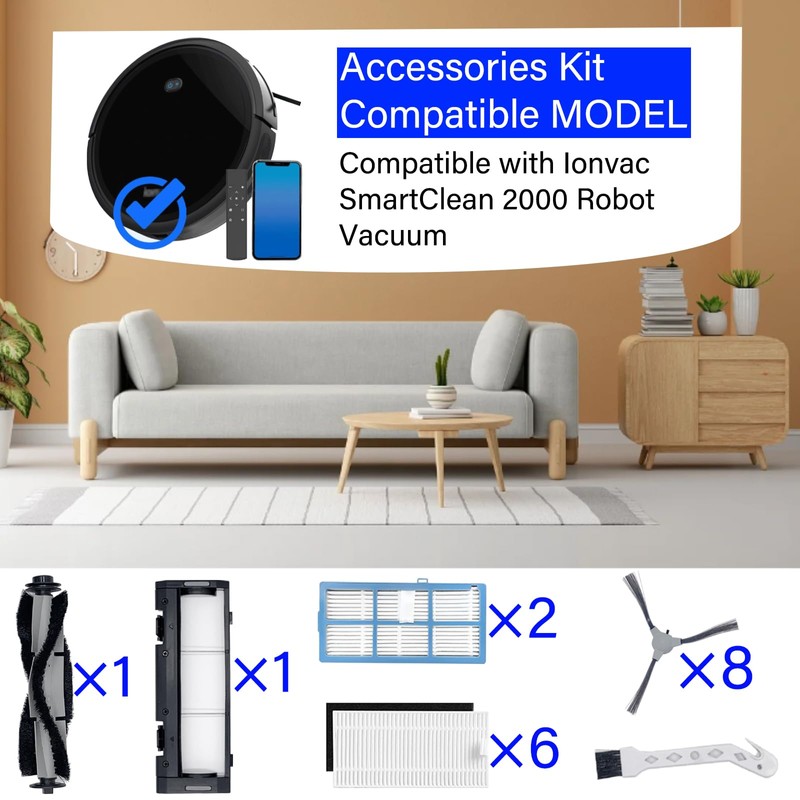 SmartClean 2000 Accessories Kit Compatible with Ionvac SmartClean 2000 Robot