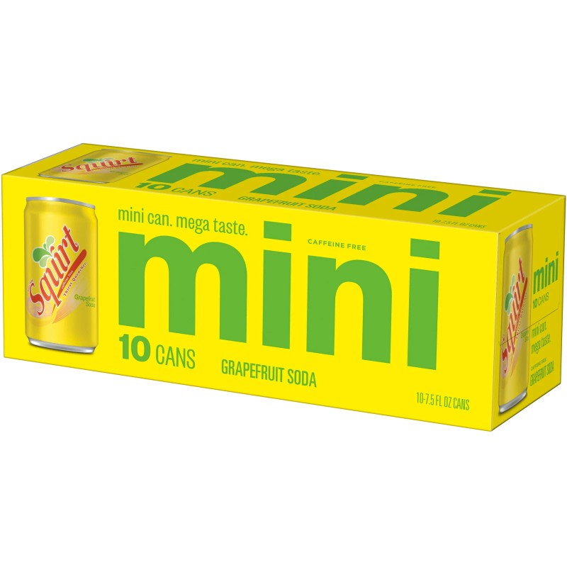 Squirt Caffeine Free Grapefruit Soda Pop, 7.5 fl oz, 10