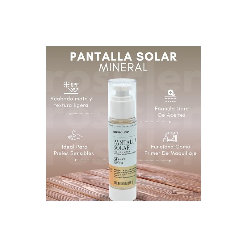 Pantalla Solar Facial Mineral de Alta Protección 50ml | Protección