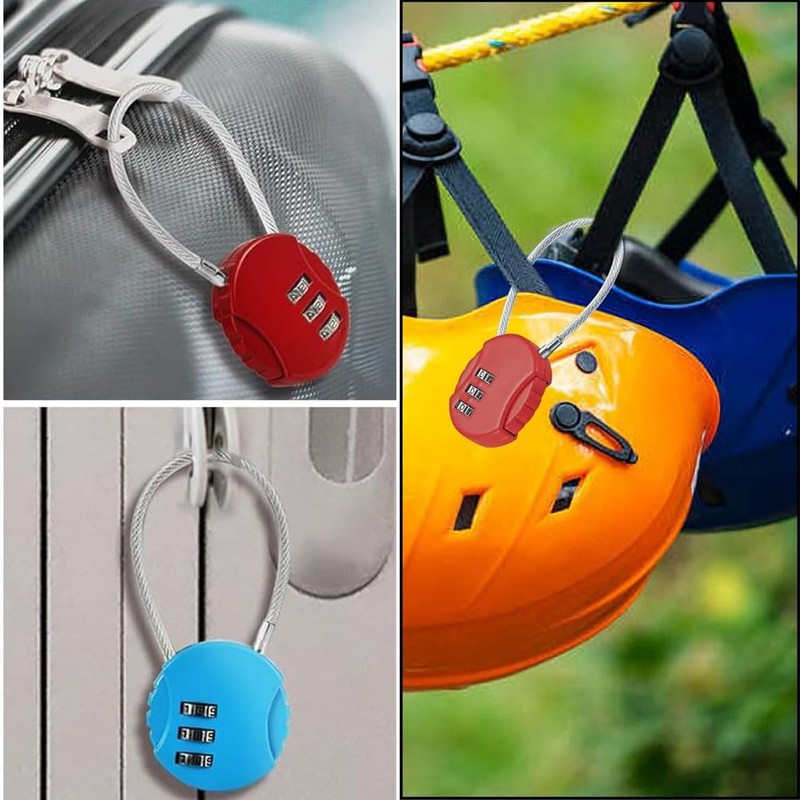 LightBeacon Pack of 6 Luggage Lock, Suitcase Lock, Combination Lock,