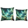 Cosmic Swirl Nebula - Mystical Green Clouds and Stars Throw