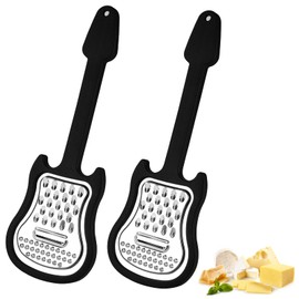 Lyreh 2stk Handgehaltene Käsereibe, Zerkleinerer aus Edelstahl mit Griff Multifunktional in Gitarrenform Küchenhobel Reibe Zestenreißer für Käse, Gemüse, Obst, Salat