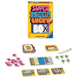 Ravensburger 27367 Super Mega Lucky Box Fast Flip & Write Game for Adults and Children from 8 Years, for Game Evenings with Friends or Family, for 1-6 Players