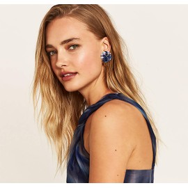 Acrylic Earrings For Women Geometry Sinuous Resin Earrings Bohemia Tortoise Shell Earrings Mottled Statement Stud Earrings Fashion Jewelry (A-Bule Floral)