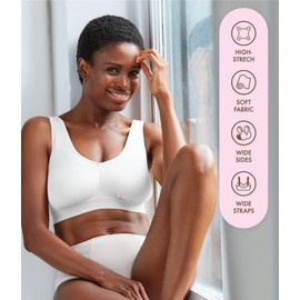 Carole Martin Slip-On Wireless Comfort Bra for Women - 44 White