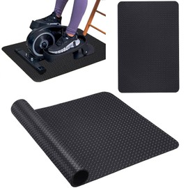 Double-Sided Non-Slip Workout Mat for Ellipse Machine Leg Exerciser Thick Exercise Mat for Under Desk Elliptical Treadmill Mat Home Floor Protection Gym Mat (Double non-slip, 23.6"L x 17"W x 0.12"Th)