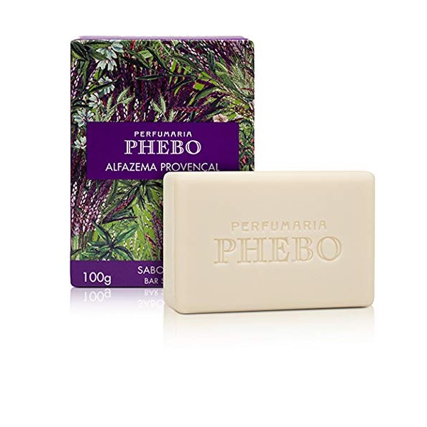 Linha Mediterraneo Phebo - Sabonete em Barra Cremoso Alfazema Provencal 100 Gr - (Phebo Mediterranian Collection - Creamy Bar Soap Lavender From Provence 3.5 Net Oz)