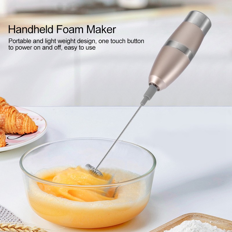 Stainless Steel Electric Milk Frother High Speed Handheld Foam Maker