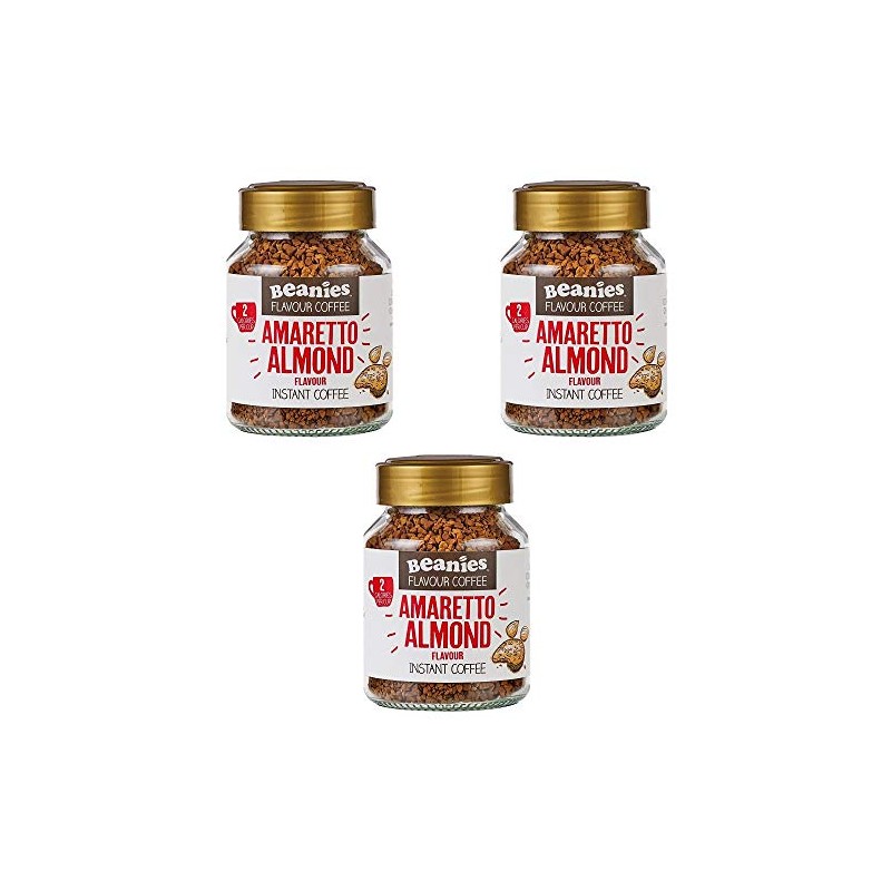 Beanies Amaretto Almond Flavour Instant Coffee 50g, 3 Pack