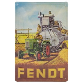FENDT Dieselross, Tractor - High-Quality Embossed Tin Sign, Door Sign, Wall Sign, Garage Sign, Workshop Decoration, Retro Advertising Sign, 30 x 20 cm