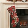 Dibor Set of 2 Festive Tartan Stockings with Mistletoe Embellishment