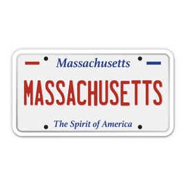 Squiddy Massachusetts State License Plate Style - Vinyl Sticker Decal for Phone, Laptop, Water Bottle (3.5" Wide)