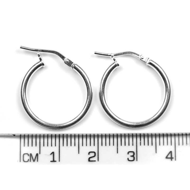 Arranview Jewellery Silver Hinged Heavy Weight Hoop Sleeper Earring (18mm)