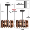 2-Light Farmhouse Wood Pendant Lights Rustic Wood Chandeliers with Black