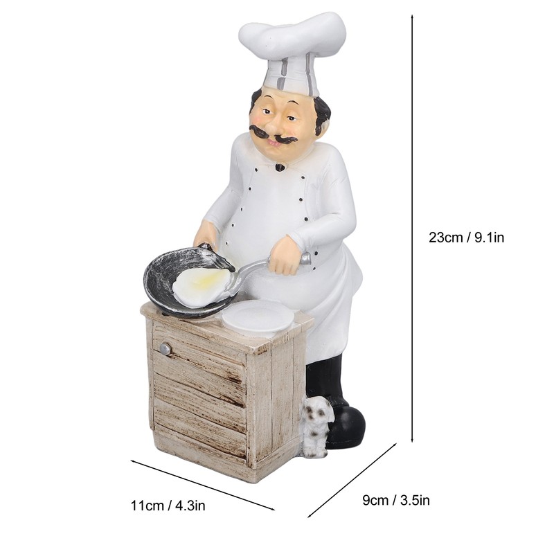 Chef Cooking Figurine Small Stereoscopic Art Ornament Resin Decoration Statue
