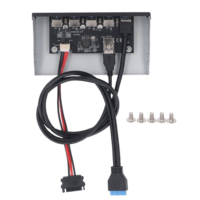 5.25 Inch Front Panel Hub, 5 Ports USB 3.2 GEN1