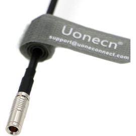 Uonecn Timecode Cable DIN 1.0/2.3 to 3.5mm TRS 90 Degree Time Code Cord for Canon R5C Tentacle Sync