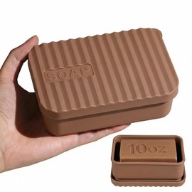 OTHIX Large Leakproof Travel Soap Case for 10 oz Bar Soap, Silicone Soap Container Compatible with Duke Cannon Big Bars, Tight-Seal Soap Box for Gym, Camping, Bathroom, Truck Drivers (Coffee Brown)