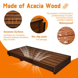 Outdoor Steps 3.5'' Height, Wooden Step Platform 35” Length, Step Stool with Non Slip Pads, Wooden Platform, Step for Outside, Wooden Platform for Bathroom, Kitchen, Bed(Walnut)