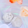 AIEX - Caja de terciopelo para joyas, doble ranura hexagonal