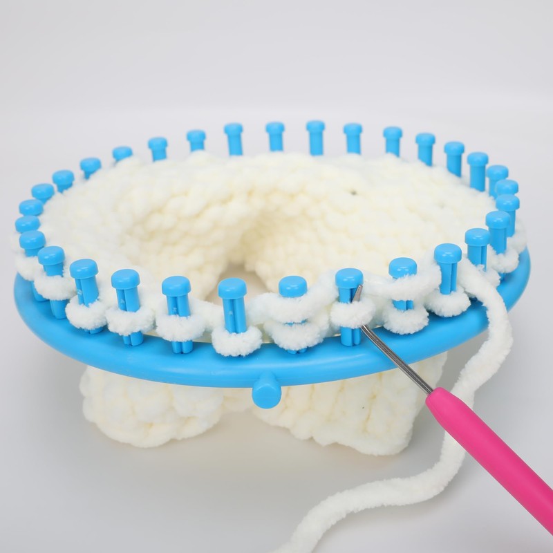 READAEER Knitting Loom Kit with Pompom Maker, Round Knitting Loom