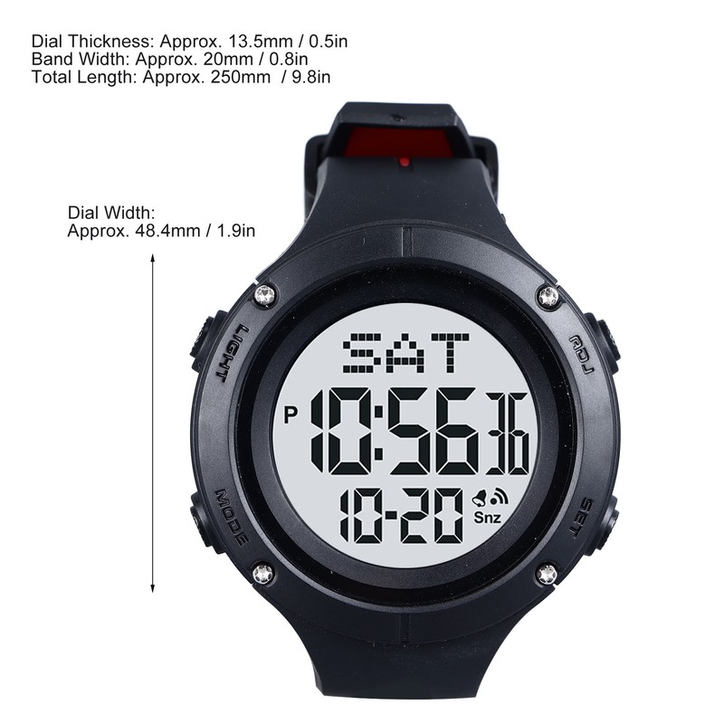 Digital Sports Watch Alarm Stopwatch Timing Waterproof Electronic Wrist Watch