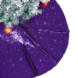 PartyDelight Sequin Christmas Tree Skirt 70" Purple