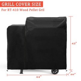 Grill Cover Replacrment RT-410/340 RT-B380 Wood Pellet Grill, Full Length Heavy-Duty Premium Pellet Grill Cover, Outdoor Waterproof Moisture Proof Breathable and Adjustable Drawstring