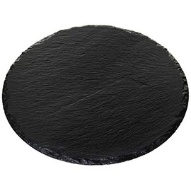 K-World 9.8 inches (25 cm) Round Plate Round Plate Natural Stone Slate Board