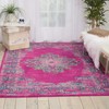 Nourison Passion Distressed Vintage Fuchsia Vintage Area Rug 3'9" x